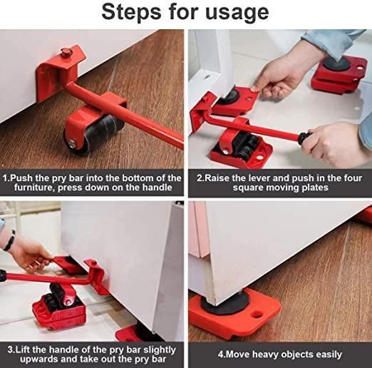 Furniture Slider Pads | 5-Piece Heavy Duty Moving Tool Set